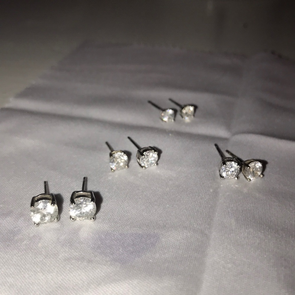Set of four diamond earrings